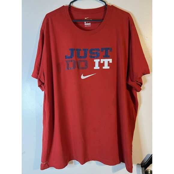 Nike Men's Nike Red Just Do It T-Shirt Regular Fit Size 3XL - Picture 1 of 4